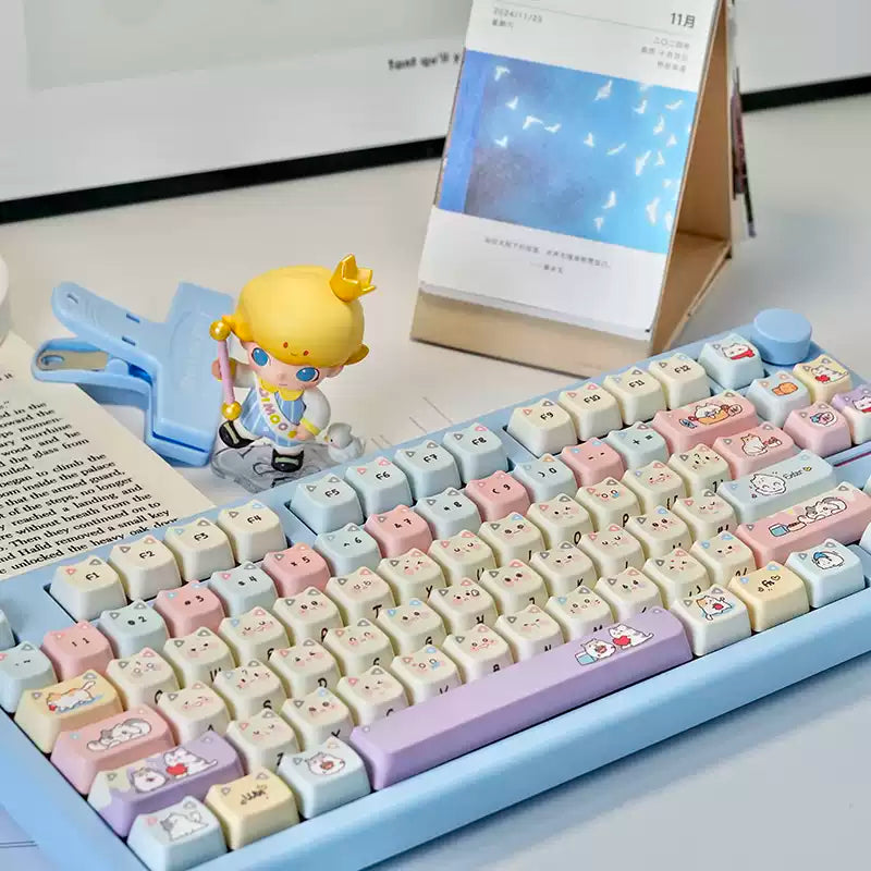 Peekaboo Cat 128-Key MOA Profile PBT Keycap Set