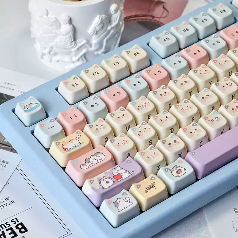 Peekaboo Cat 128-Key MOA Profile PBT Keycap Set