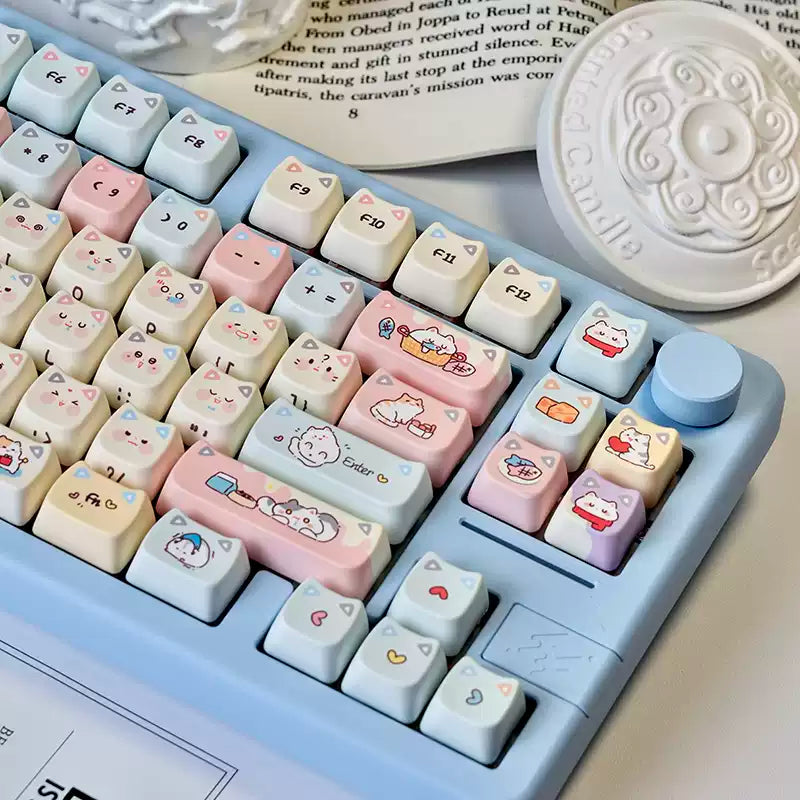 Peekaboo Cat 128-Key MOA Profile PBT Keycap Set