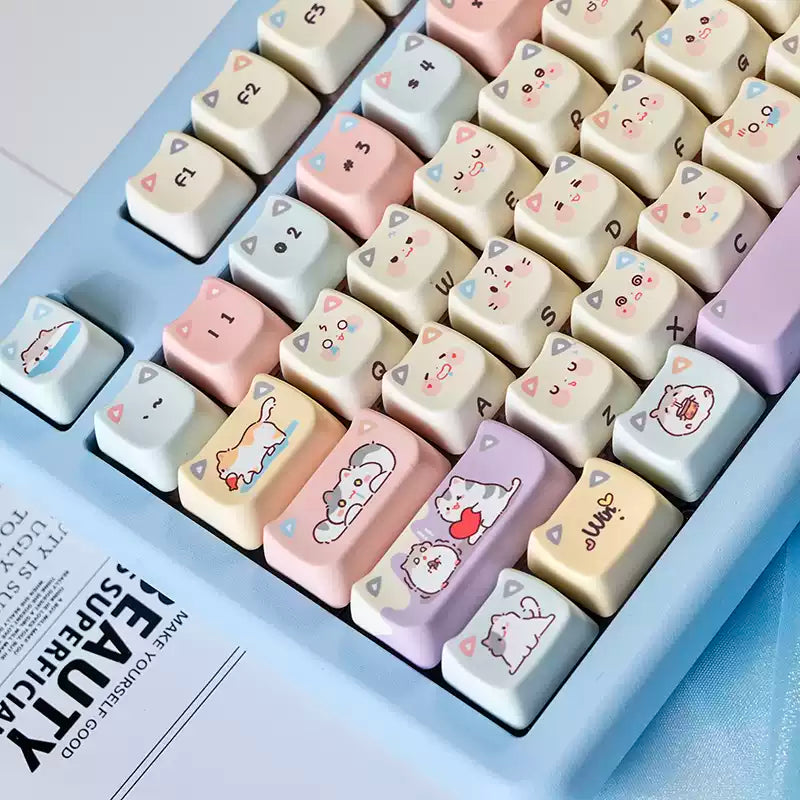 Peekaboo Cat 128-Key MOA Profile PBT Keycap Set