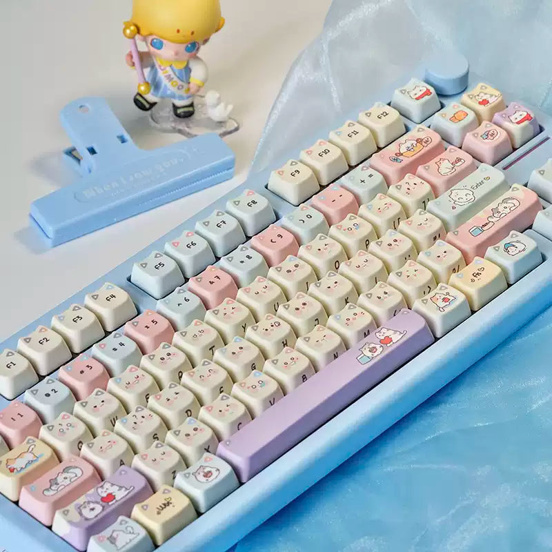 Peekaboo Cat 128-Key MOA Profile PBT Keycap Set