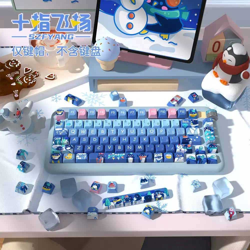 Penguin Winter MDA PBT Keycap Set – 138 Keys