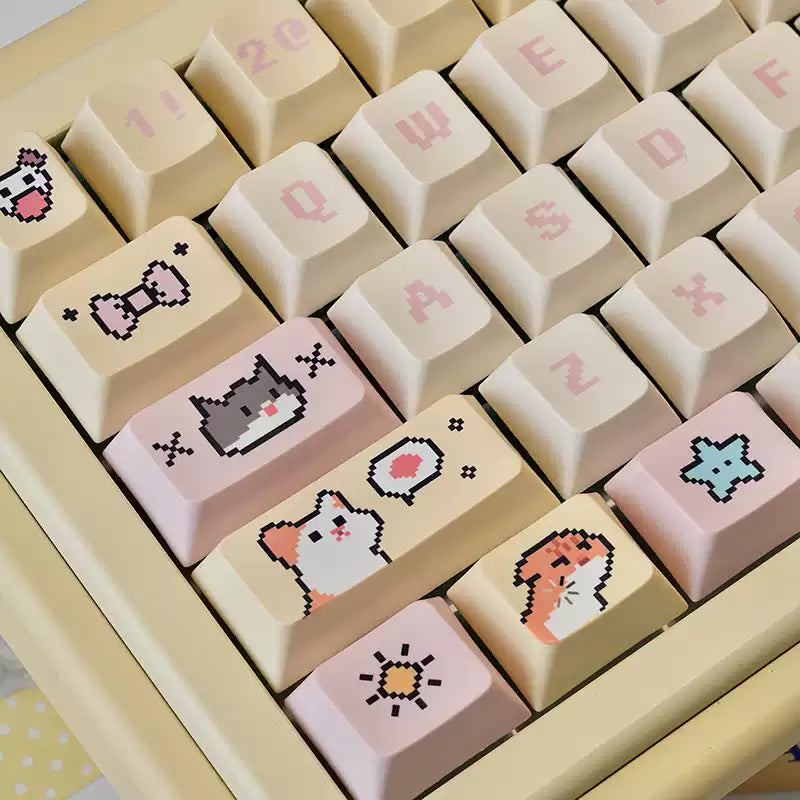 Pixel Meme Cat 132-Key PBT Keycap Set