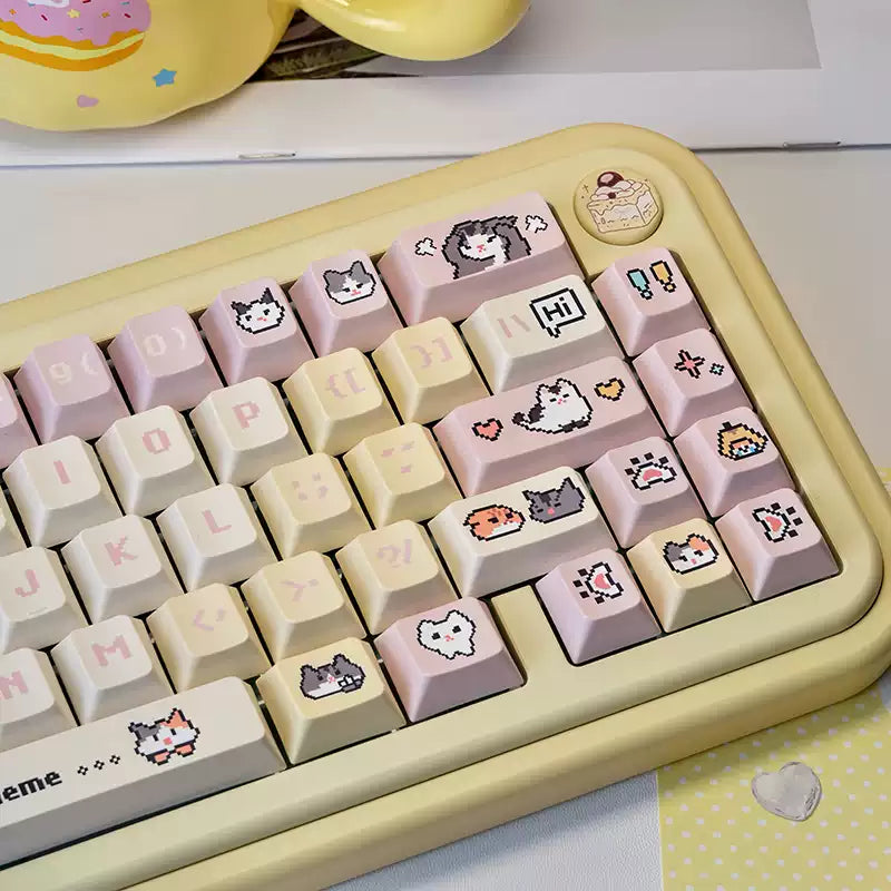 Pixel Meme Cat 132-Key PBT Keycap Set