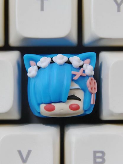 Re:ZERO 3D Resin Artisan Keycap (Rem/Ram/Emilia) – Custom Anime Keycap