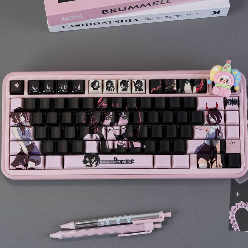 Reze Side-Printed Shine-Through Original Profile Anime Keycap Set