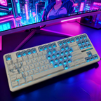 Rei Ayanami Blue Translucent PC + PBT Keycap Set