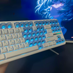 Rei Ayanami Blue Translucent PC + PBT Keycap Set