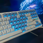 Rei Ayanami Blue Translucent PC + PBT Keycap Set