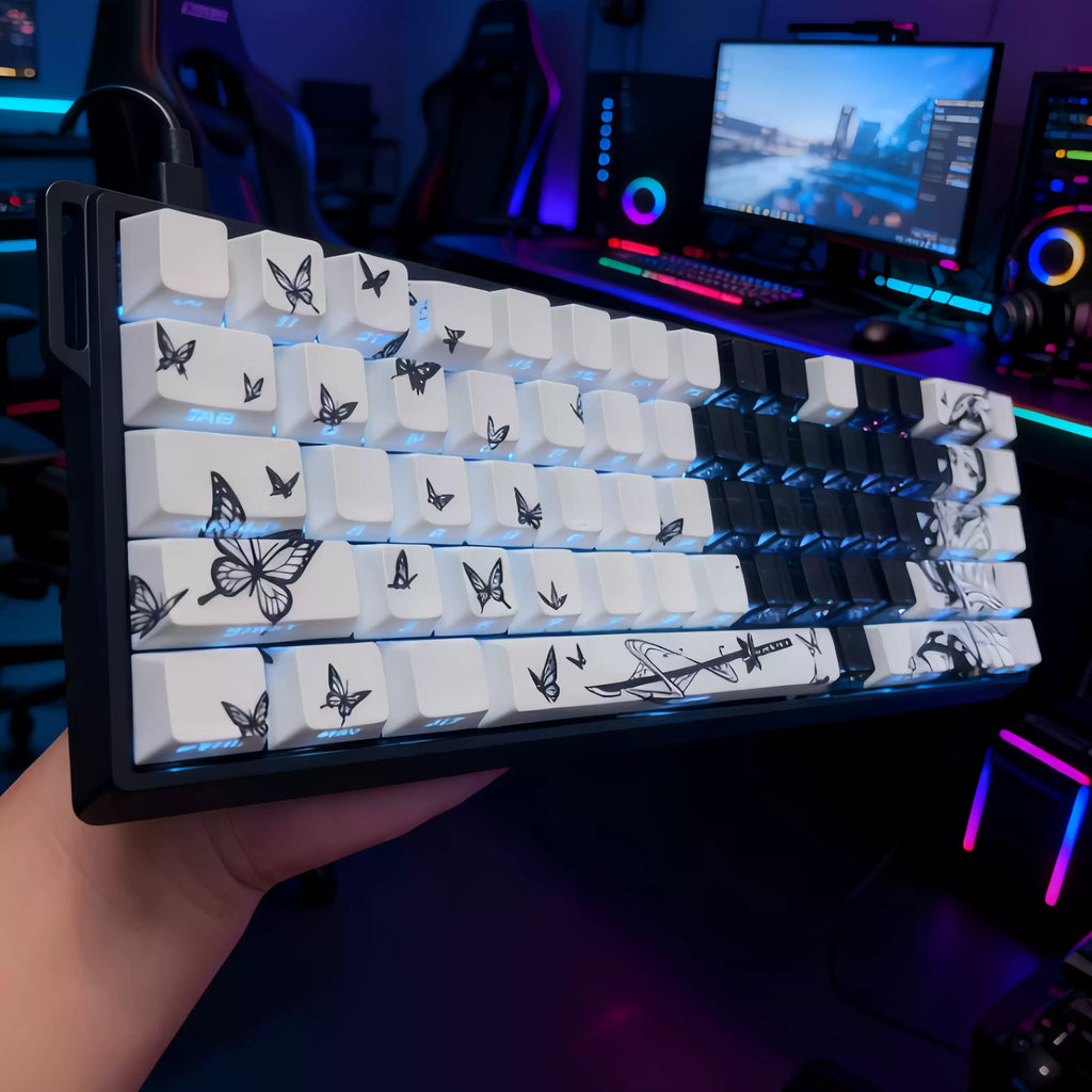 Shinobu Kocho Side-Printed Translucent Black Keycap Set
