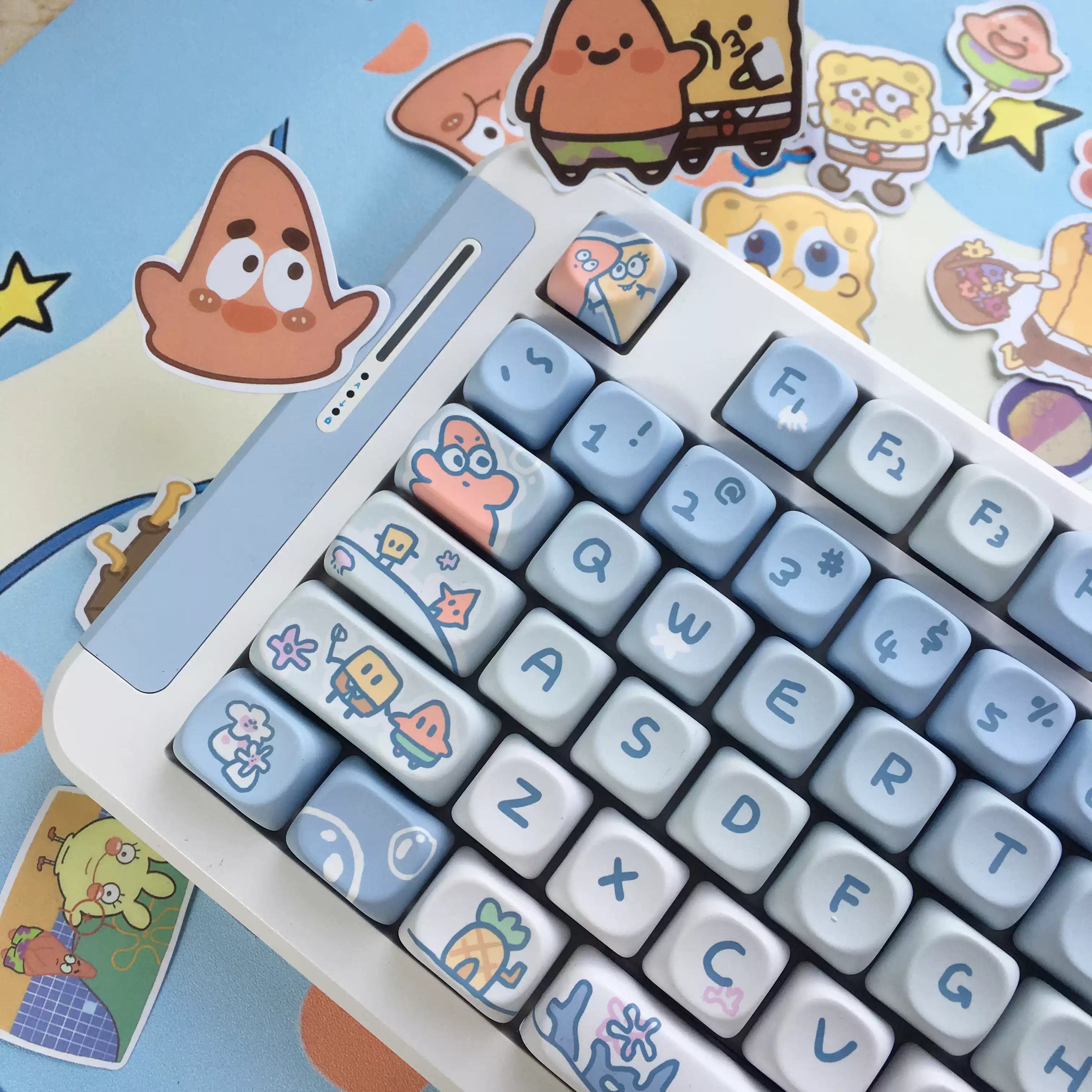 SpongeBob SquarePants Side-Print Shine-Through PBT Keycap Set – 130 Keys