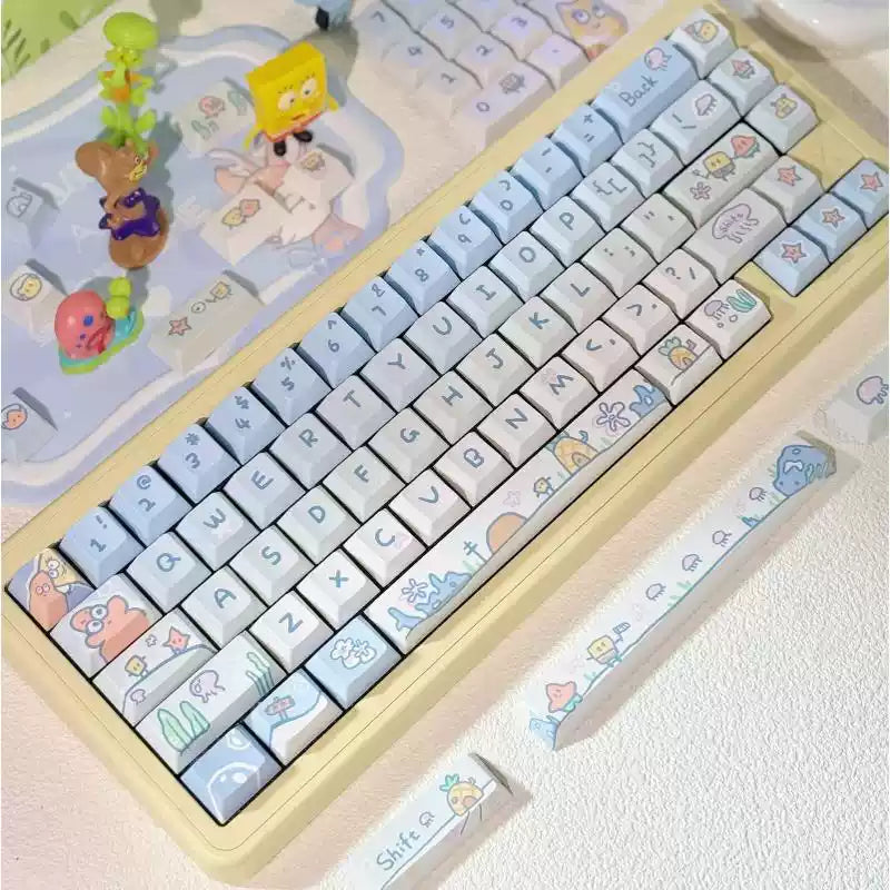 SpongeBob SquarePants Side-Print Shine-Through PBT Keycap Set – 130 Keys