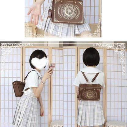 Star & Moon Magic Book Lolita Bag – Sweet 2-Way Crossbody Backpack