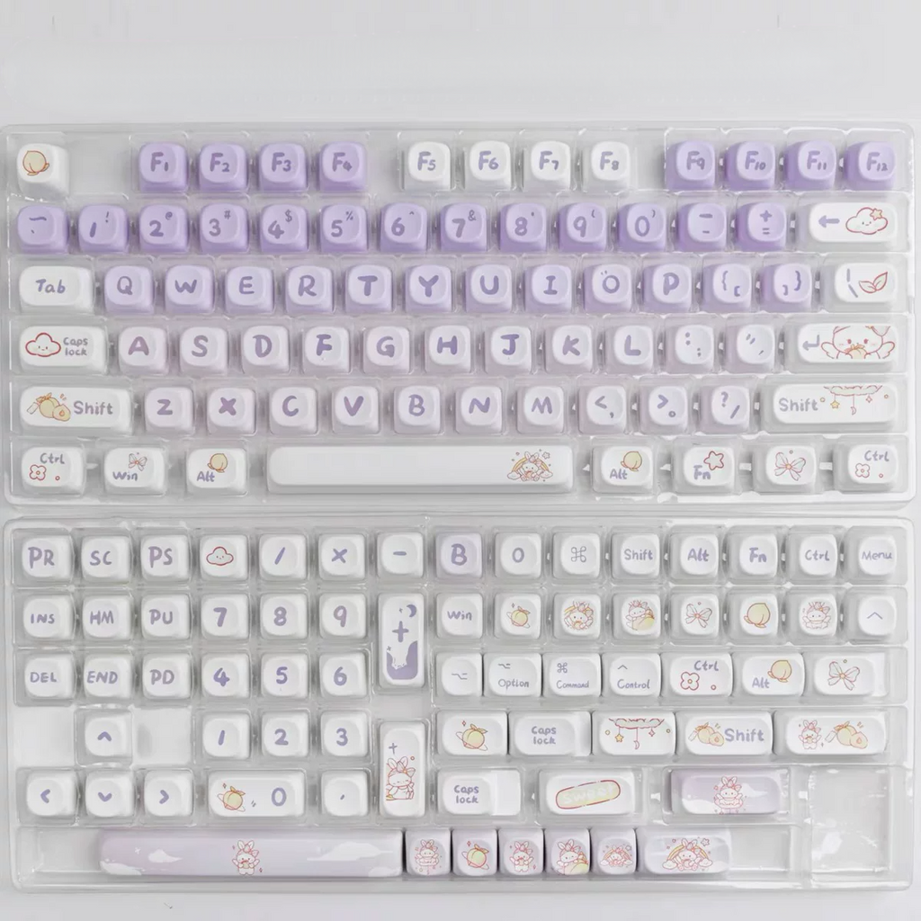 Starlight Purple Bunny MOA Profile PBT Keycap Set