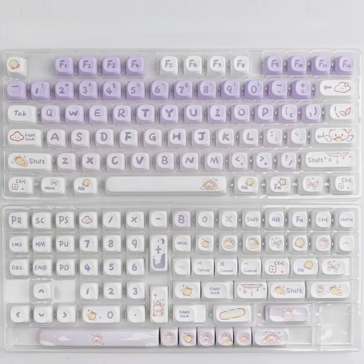 Starlight Purple Bunny MOA Profile PBT Keycap Set