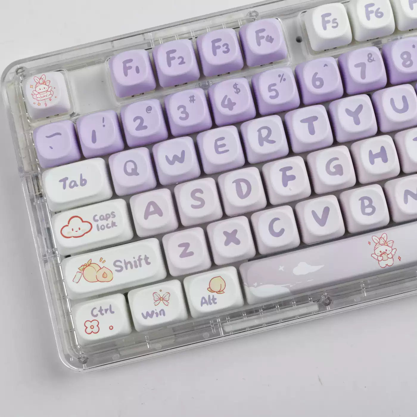 Starlight Purple Bunny MOA Profile PBT Keycap Set