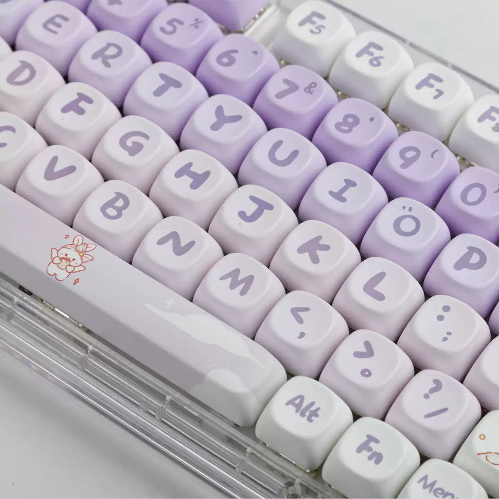Starlight Purple Bunny MOA Profile PBT Keycap Set