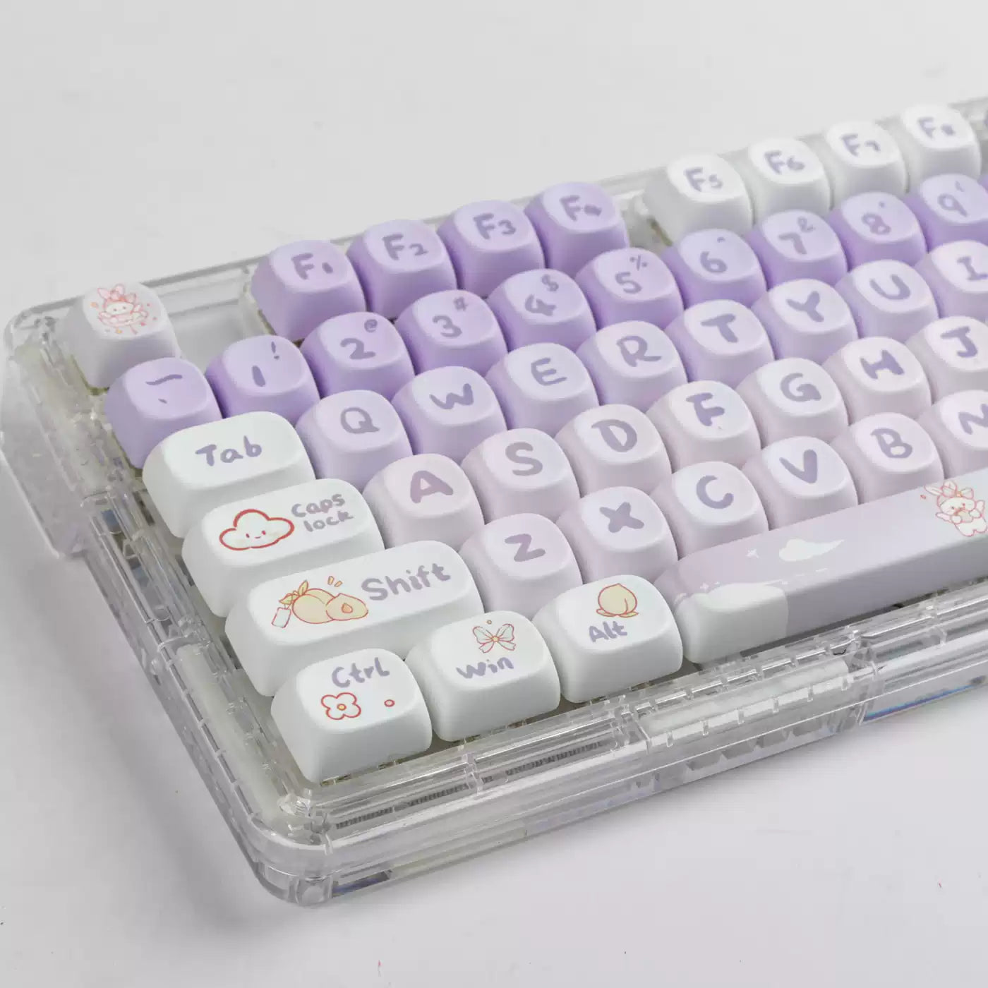 Starlight Purple Bunny MOA Profile PBT Keycap Set