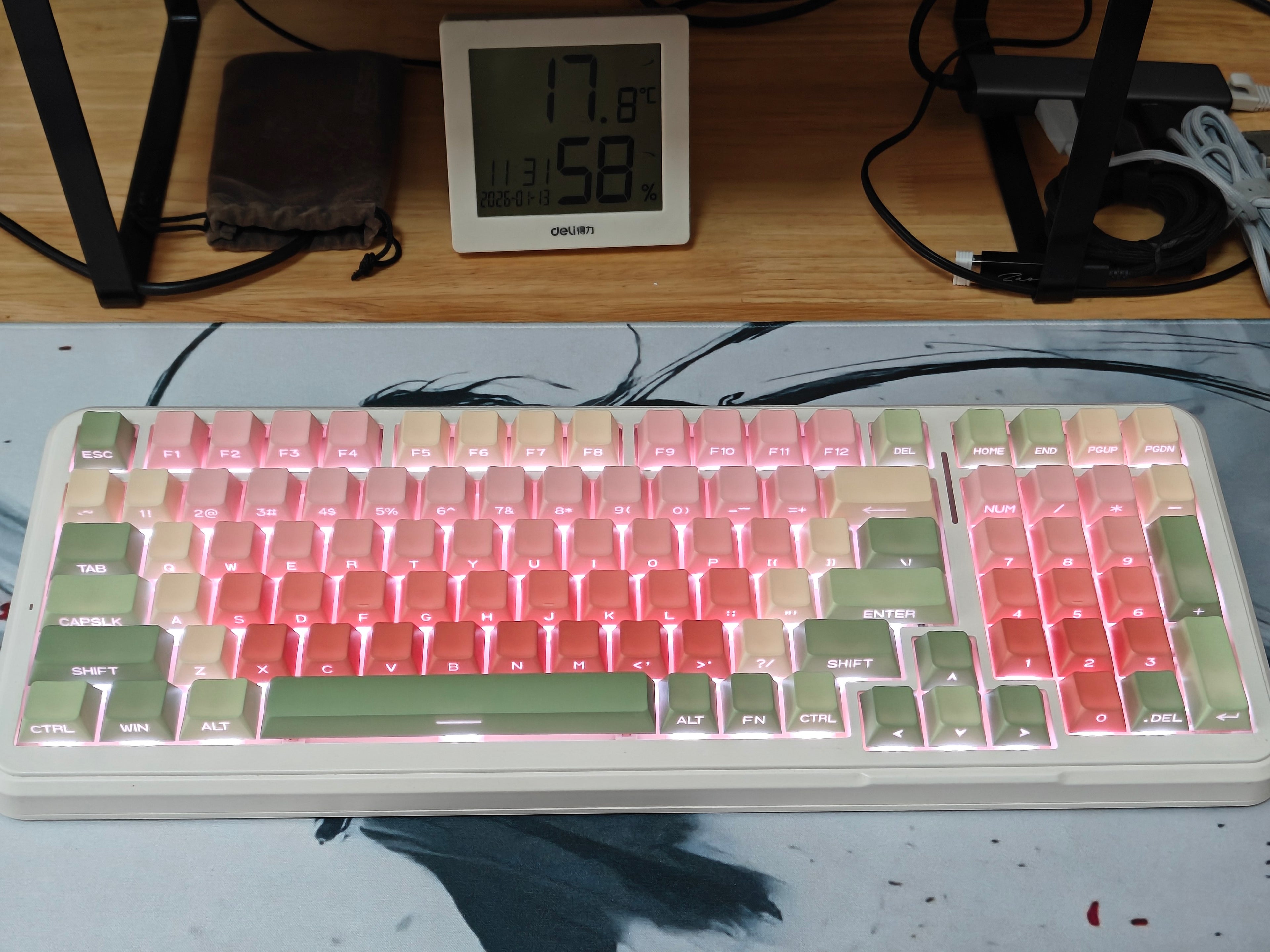 Watermelon Gummy OEM Profile PBT Side-Printed Shine-Through Keycap Set