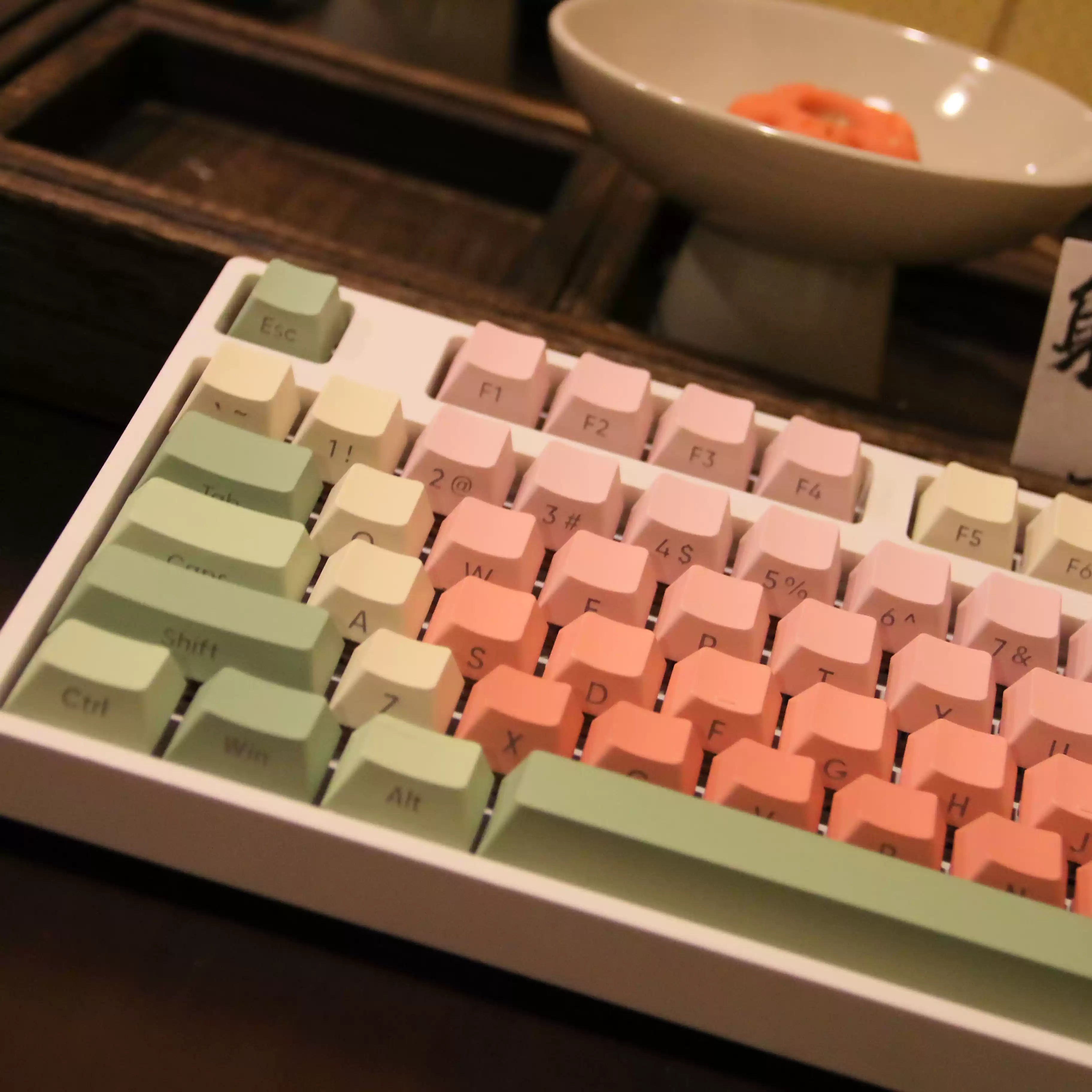 Watermelon Gummy OEM Profile PBT Side-Printed Shine-Through Keycap Set