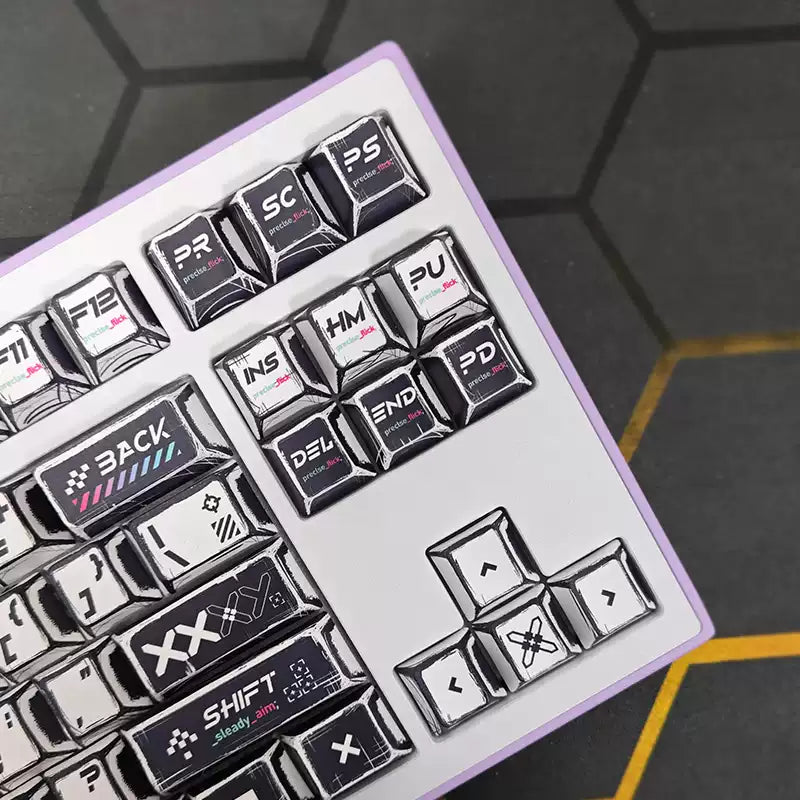 White Graffiti PBT Keycap Set – 136 Keys