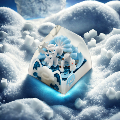 Pokémon "Alolan Vulpix" Artisan Keycap - Crystal Resin Edition