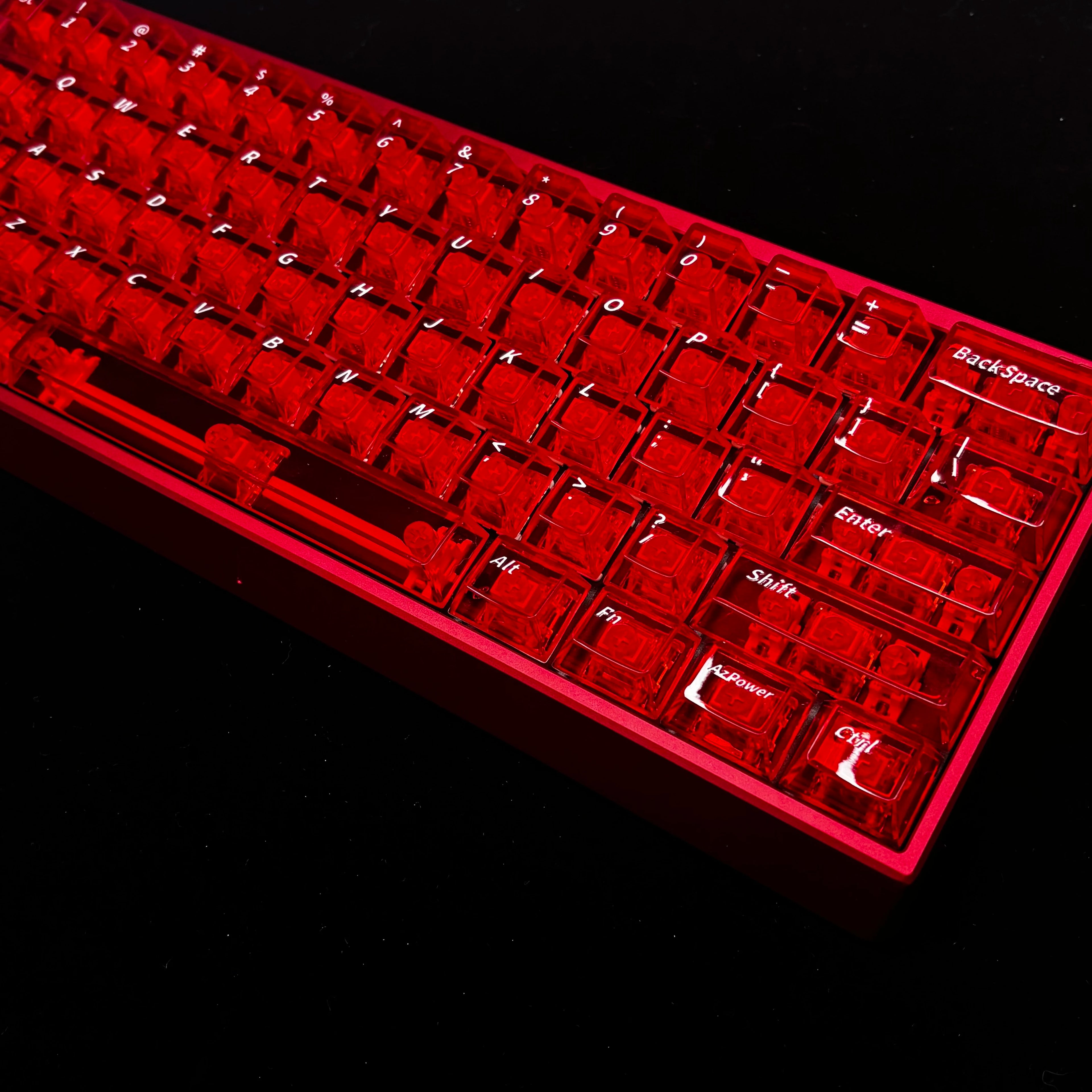 Vermilion Seal Transparent PC Keycap Set – 132 Keys