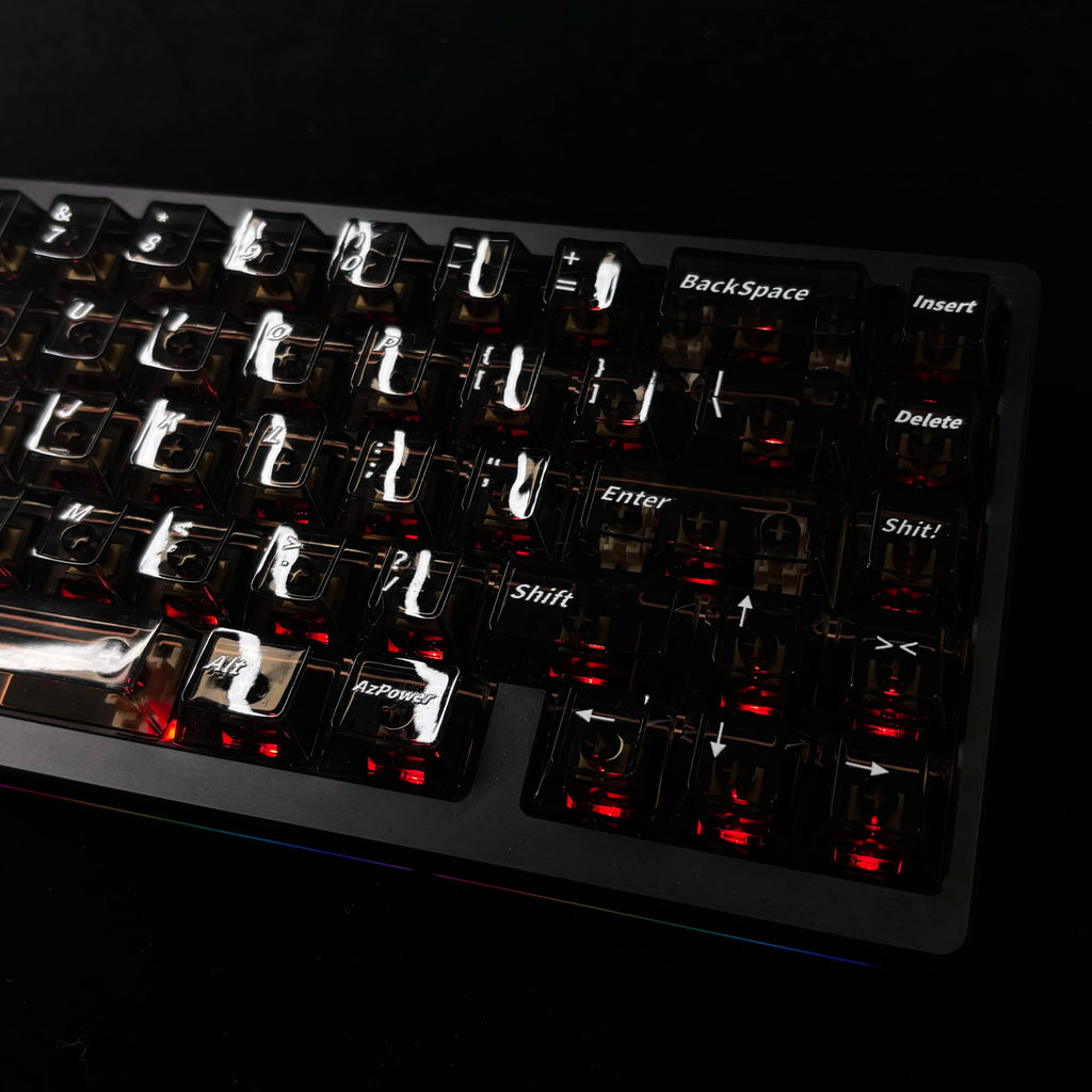 Cloud Mist Stone Transparent PC Keycap Set – 132 Keys
