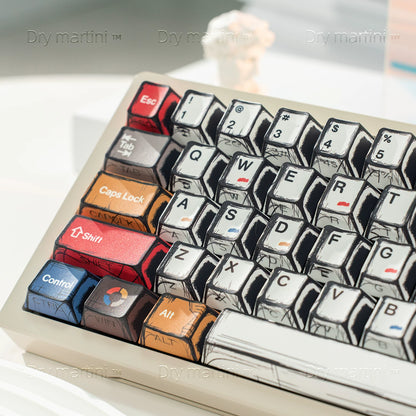 Comic Style PBT Shine-Through Keycaps (OEM) – Double Legends | 68–108 Layouts