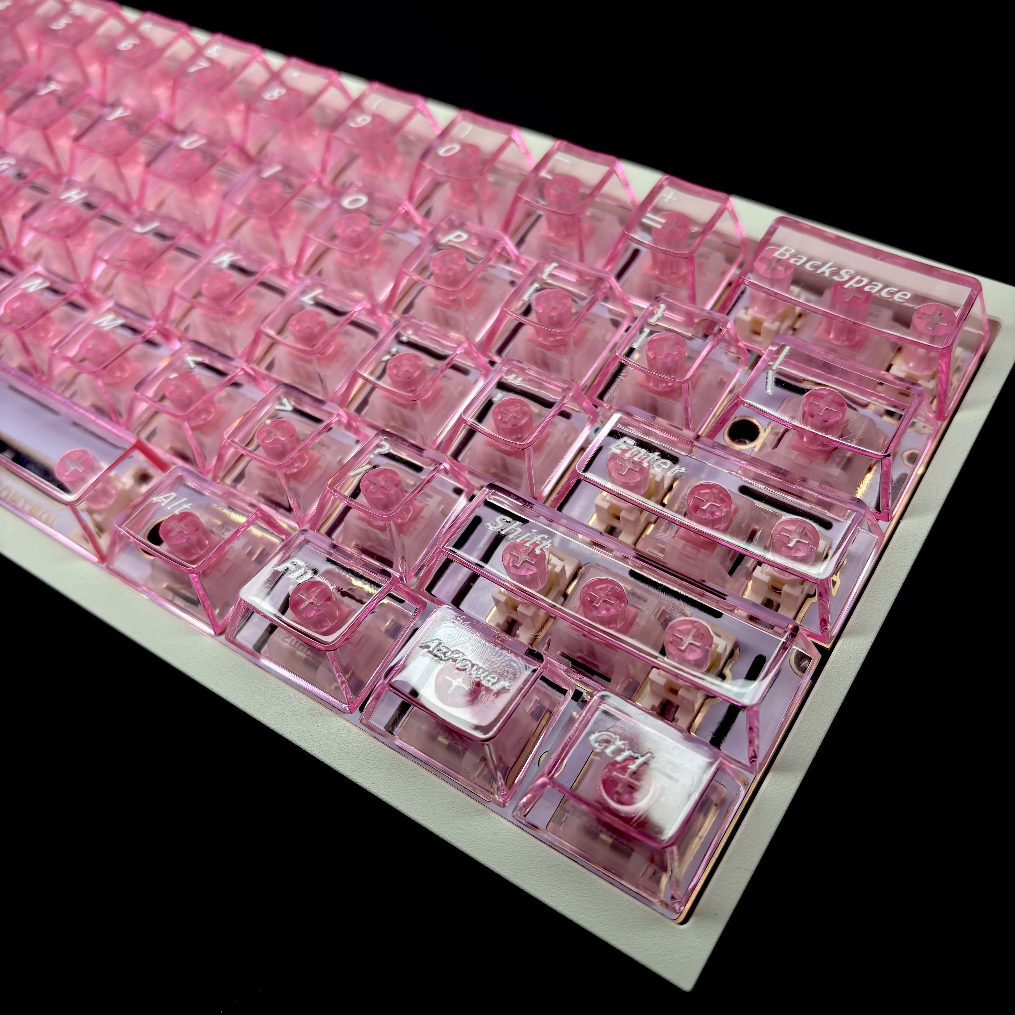 Peach Blossom Ice Crystal Translucent Keycaps (PC OEM) – 132 Keys