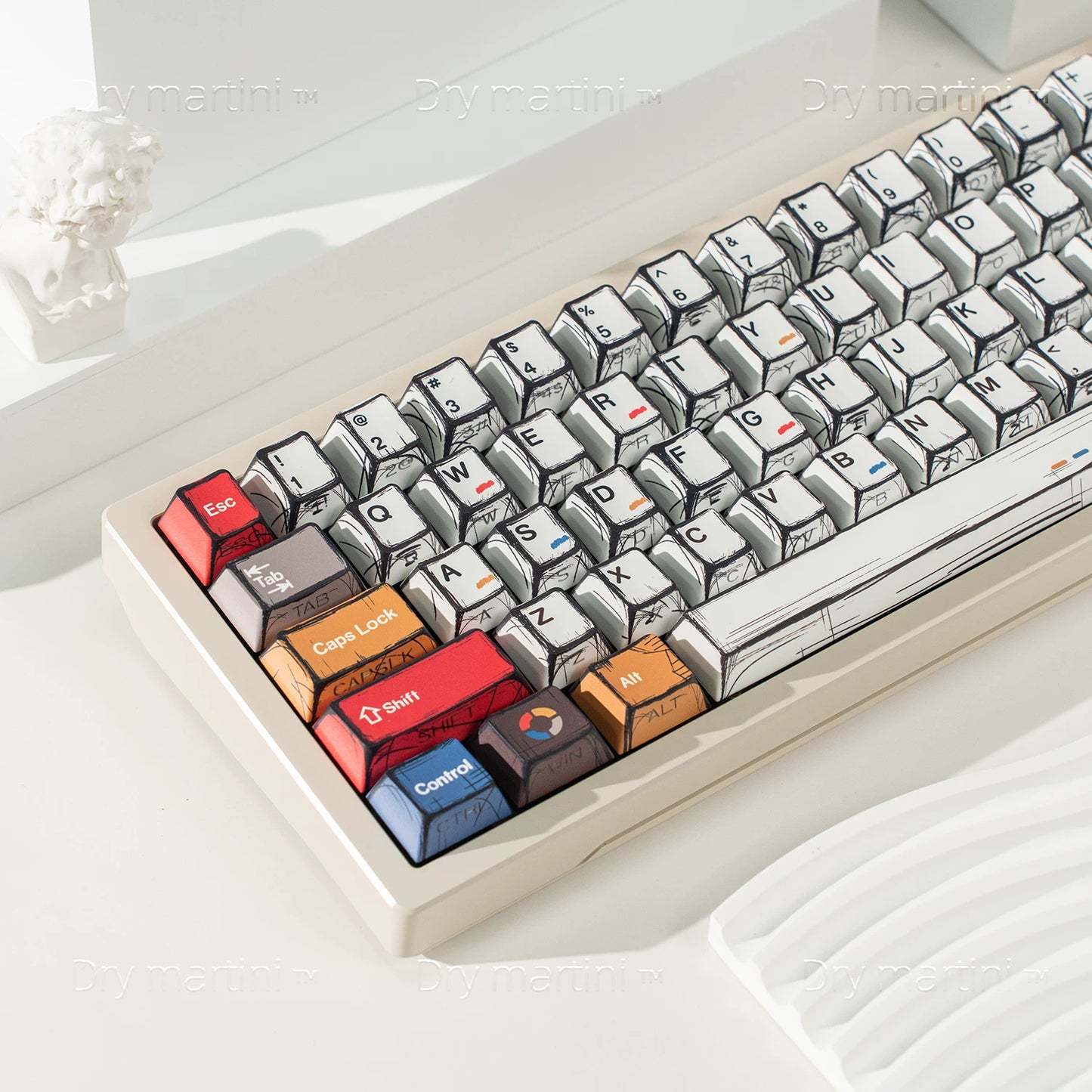 Comic Style PBT Shine-Through Keycaps (OEM) – Double Legends | 68–108 Layouts