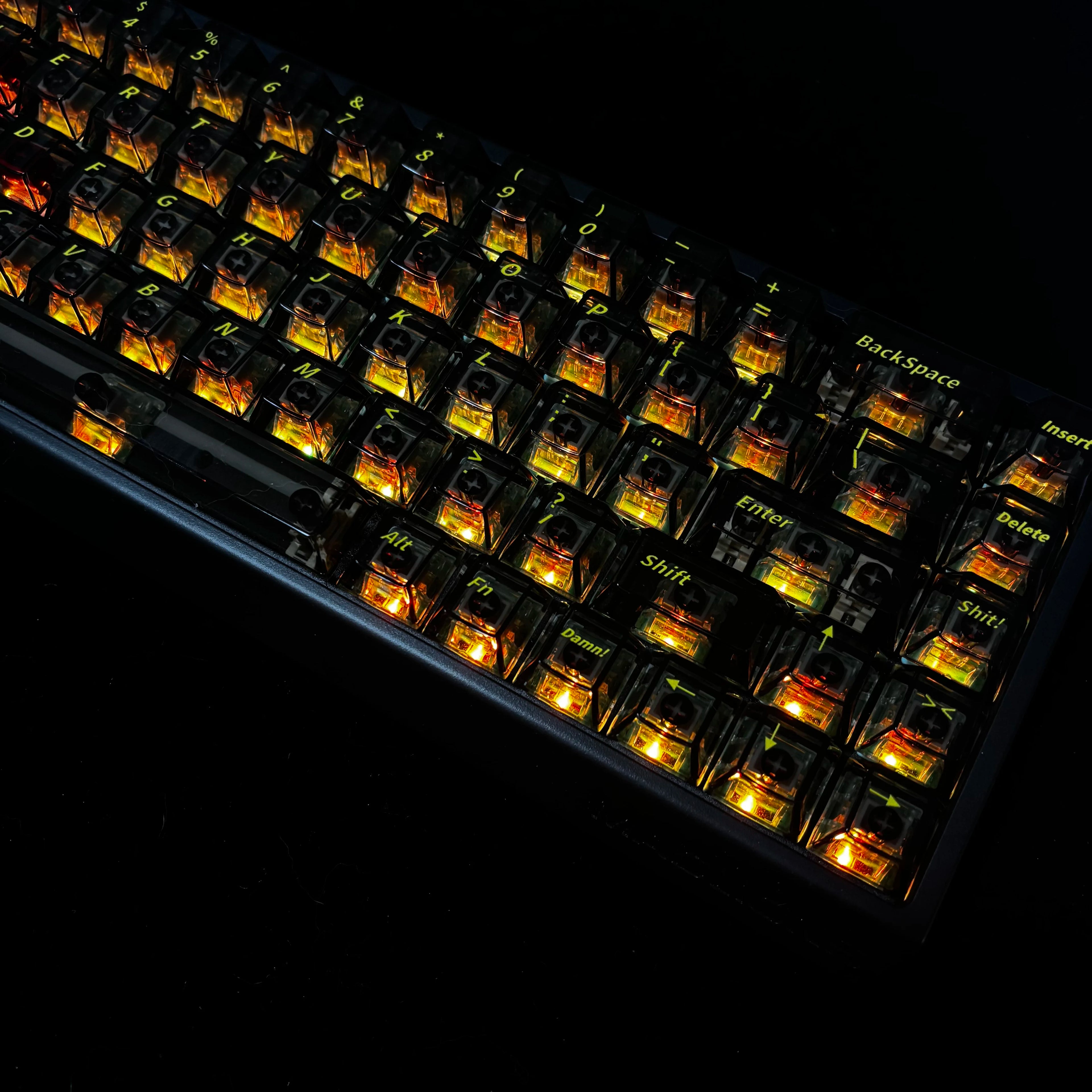 Obsidian Stone Ice Crystal Translucent Keycaps (PC OEM Profile)