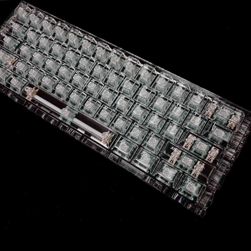 Azure Moon 2.0 Transparent PC Keycap Set – 132 Keys