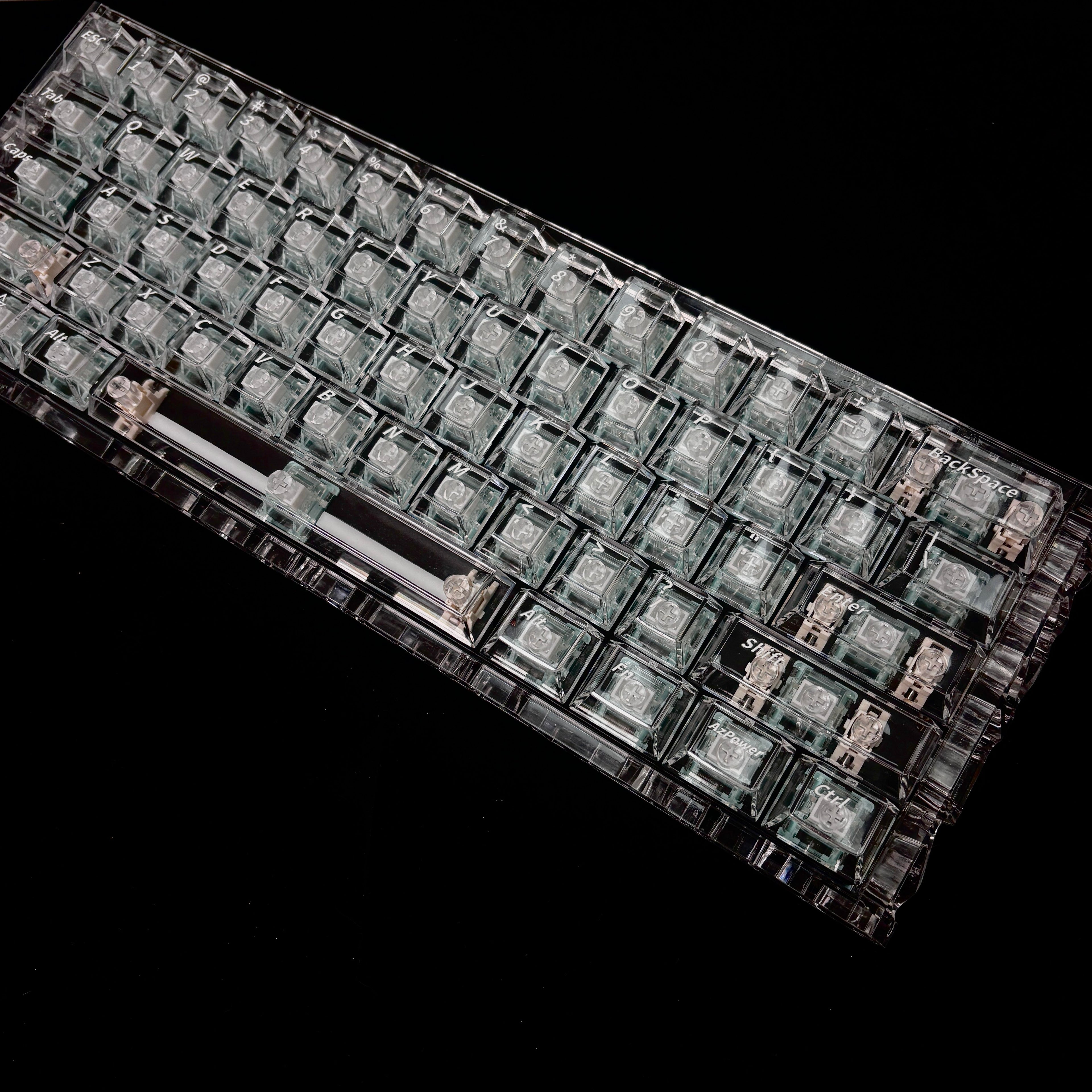 Azure Moon 2.0 Transparent PC Keycap Set – 132 Keys