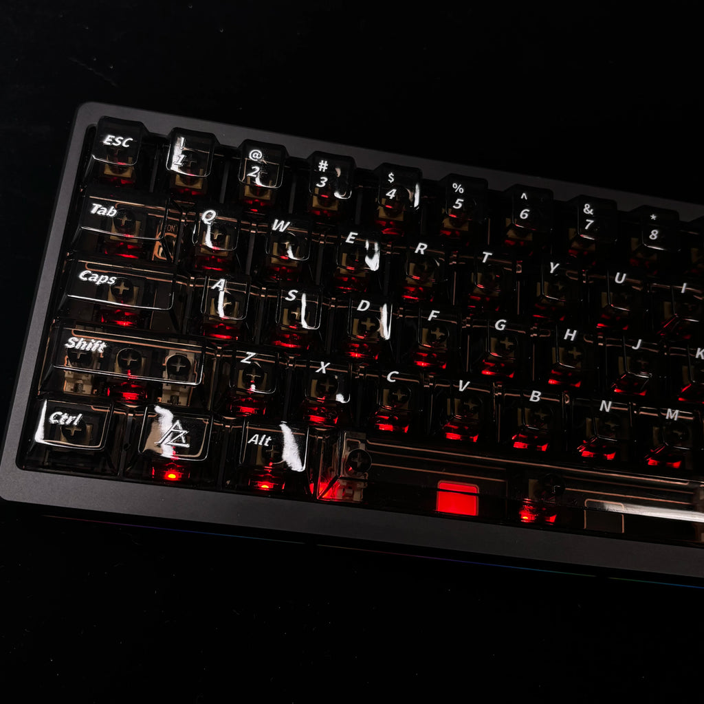 Cloud Mist Stone Transparent PC Keycap Set – 132 Keys