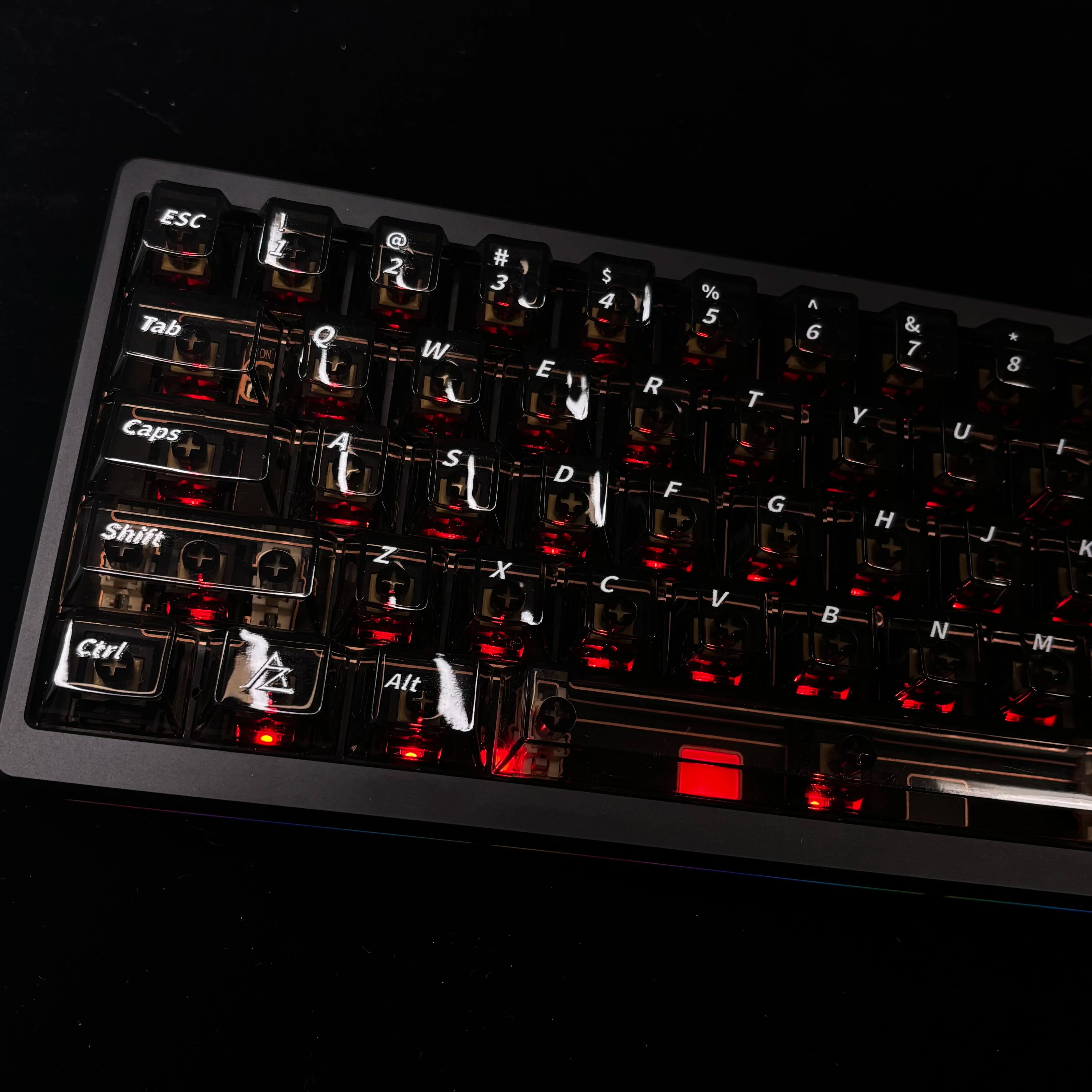 Cloud Mist Stone Transparent PC Keycap Set – 132 Keys