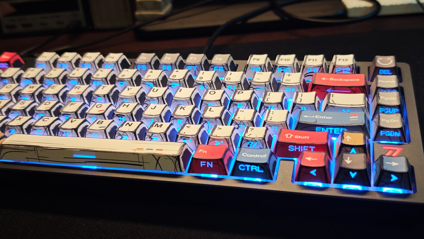 Comic Style PBT Shine-Through Keycaps (OEM) – Double Legends | 68–108 Layouts