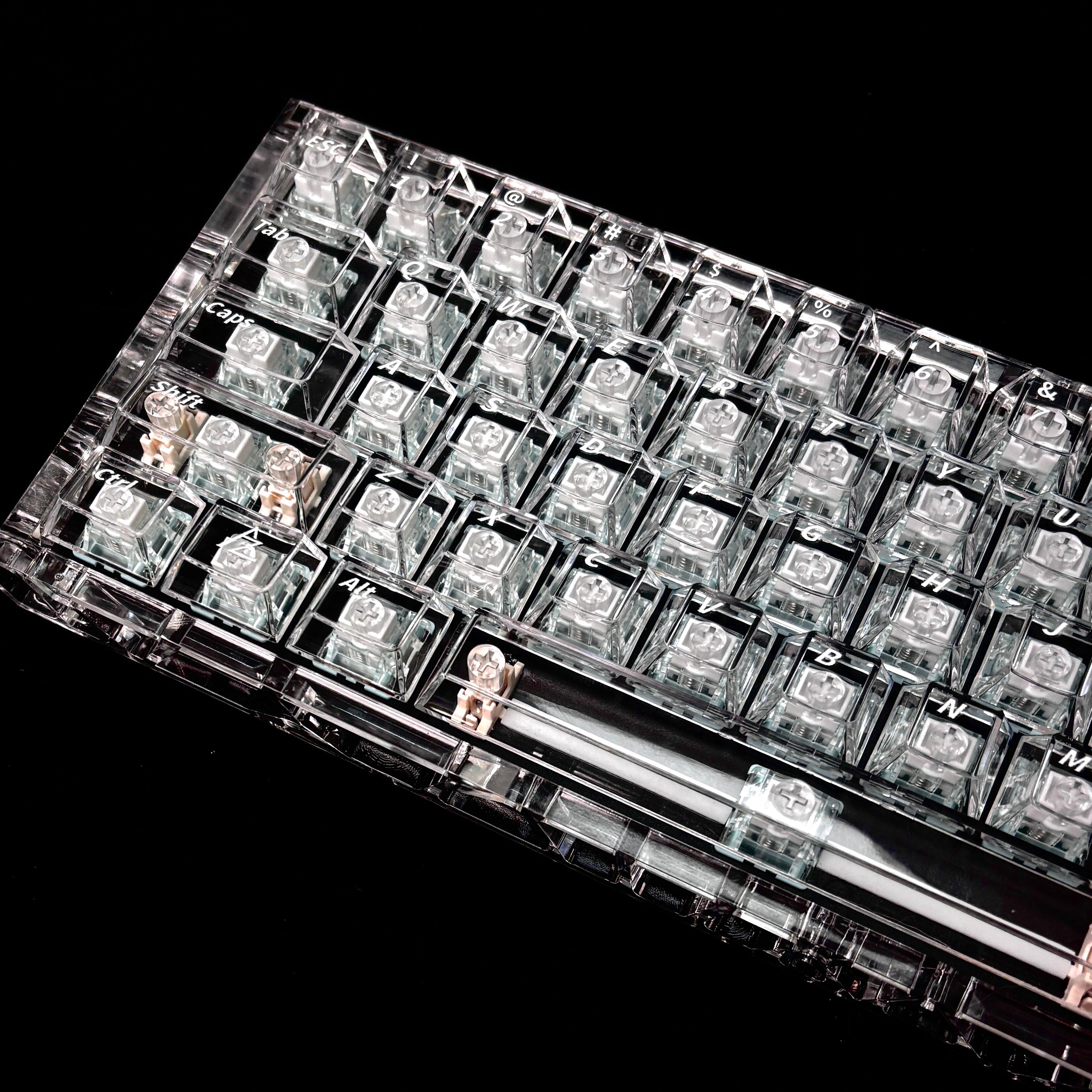 Azure Moon 2.0 Transparent PC Keycap Set – 132 Keys
