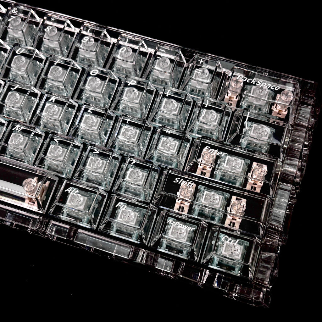 Azure Moon 2.0 Transparent PC Keycap Set – 132 Keys