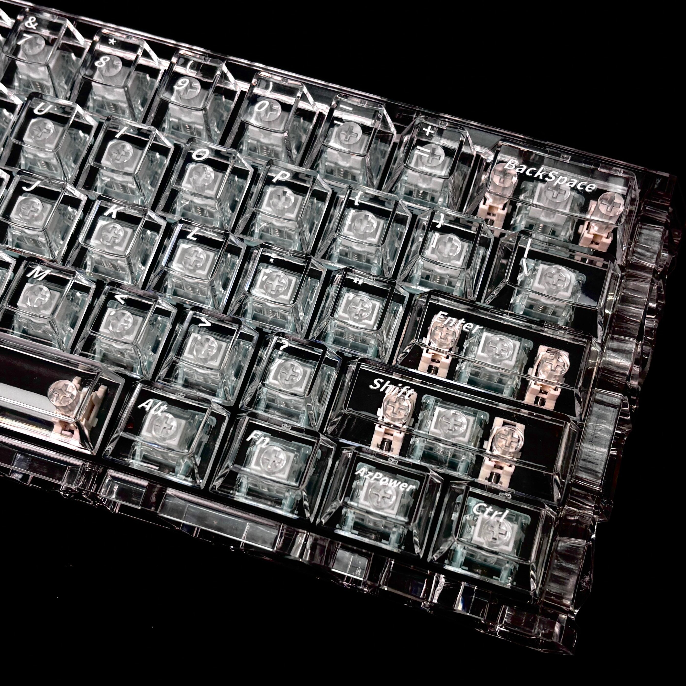 Azure Moon 2.0 Transparent PC Keycap Set – 132 Keys