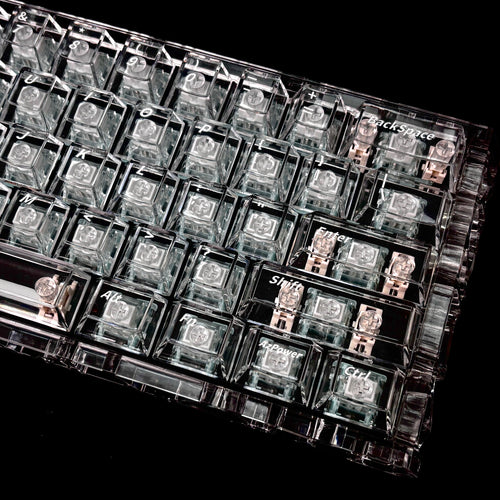 Azure Moon 2.0 Transparent PC Keycap Set – 132 Keys