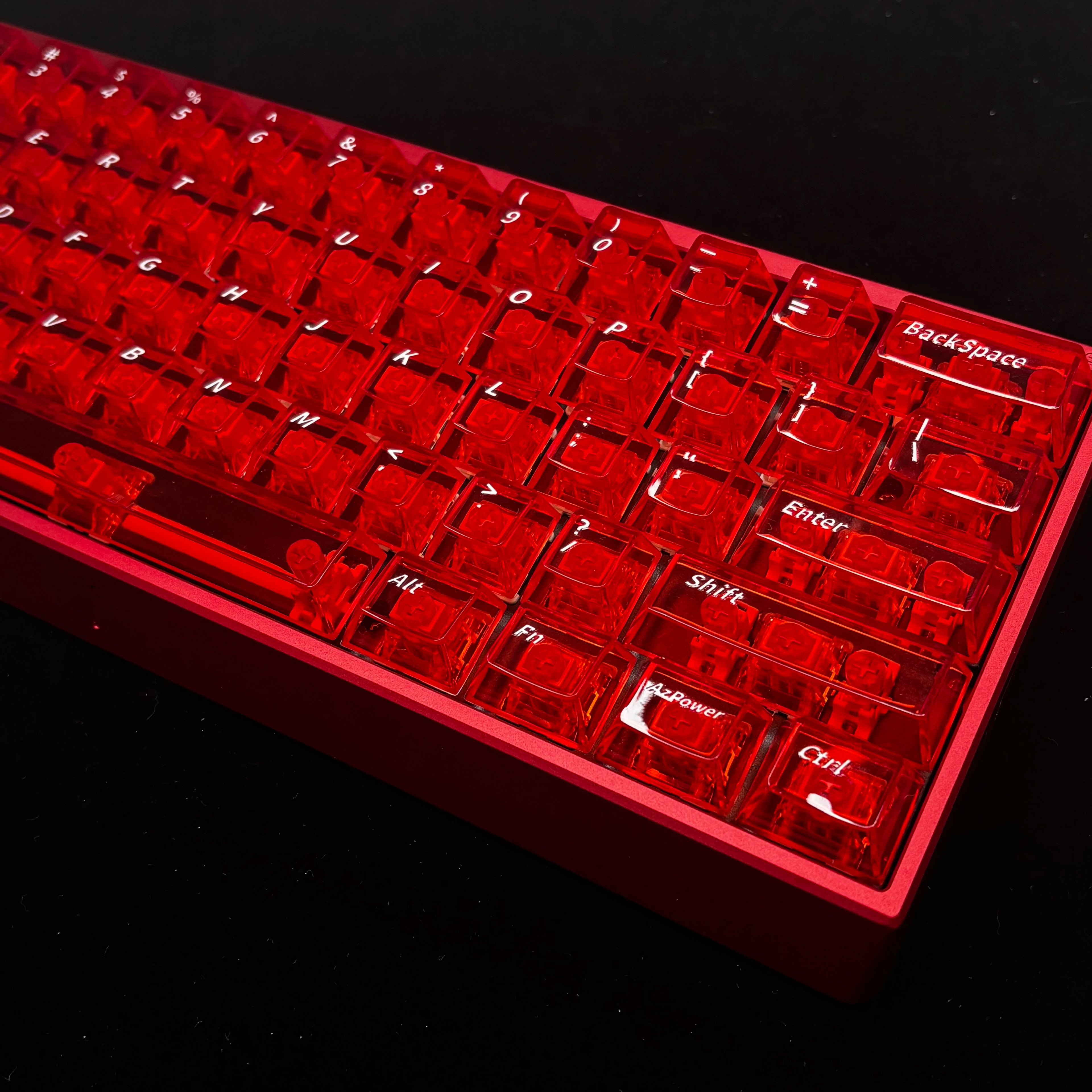 Vermilion Seal Transparent PC Keycap Set – 132 Keys